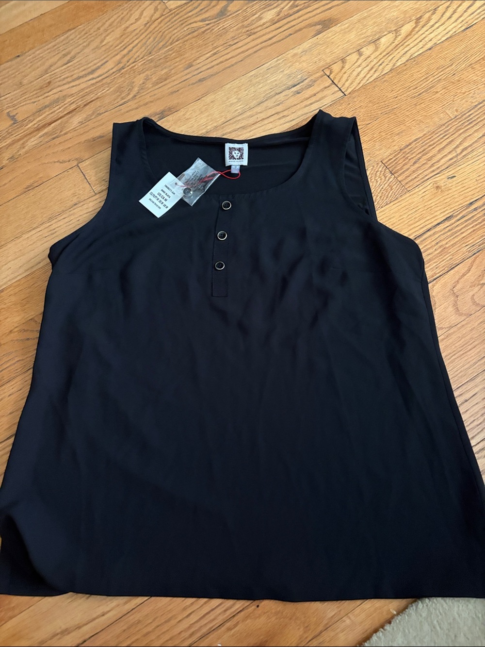 Sleeveless Black Henley Tank Top - Classic Women’s Top